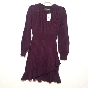 NEW MELONIE Elegant Purple Knit Dress...SIZE:L